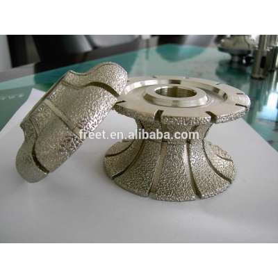 Vacuum brazed diamond profiling wheels for shaping marble granite concrete tiles, diamond profiler